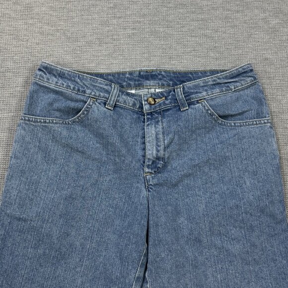 Dickies Womens Blue Denim Bermuda Shorts Mid Rise Flat Front Cotton Blend Size 6 - Picture 3 of 13